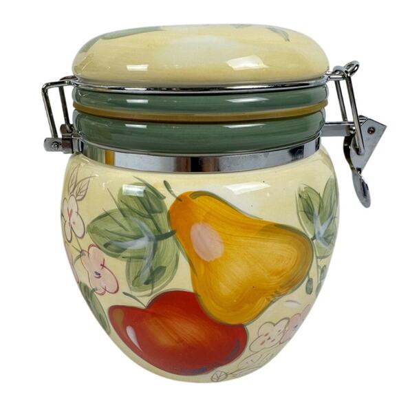 Gibson Home Fruit Grove Canister Set Apples, Grapes, Pears, 1 Large/2 Medium - Picture 6 of 12